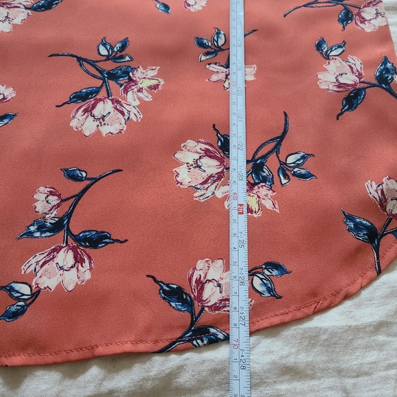 Rewind Women's Pink Boho Floral Roll-up Sleeves Lightweight Top - Picture 10 of 12